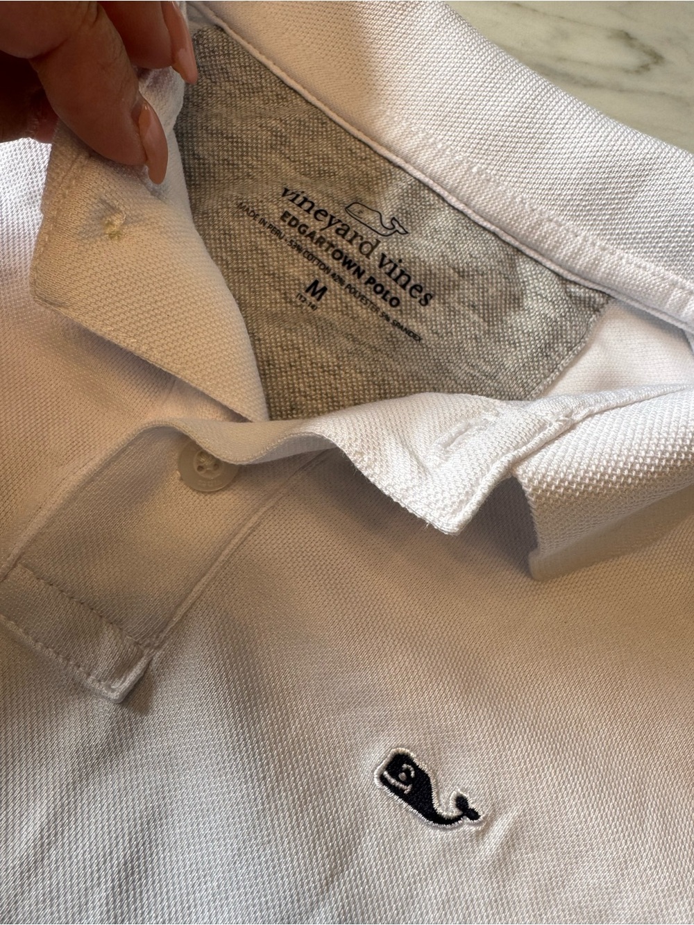 Two Vineyard Vines White boys  Polo with Navy Whale Logo